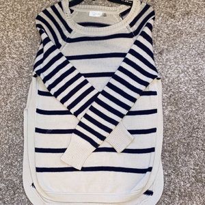 Striped high low sweater